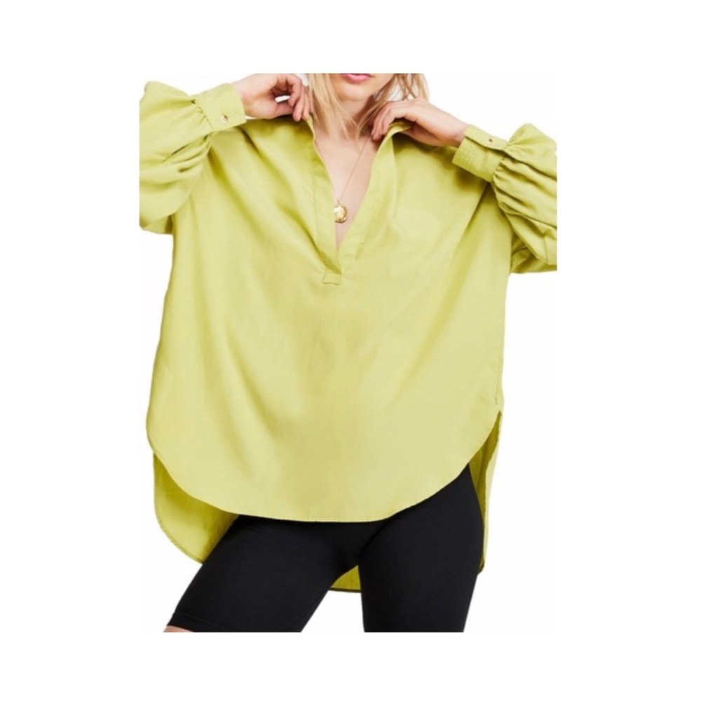 FREE PEOPLE Love Tomorrow Poet Lime Blouse Size S